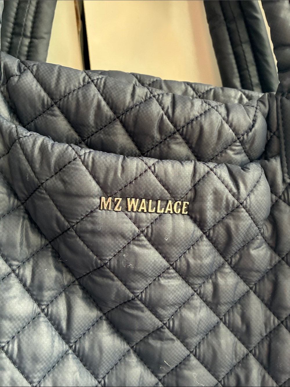 Discontinued MZ Wallace Jim Travel Duffel Navy with silver hardware - Picture 5 of 16